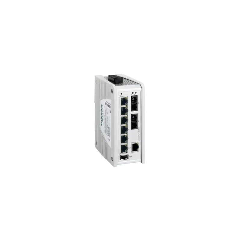 ConneXium Premium Unmanaged Switch - 7 portas para cobre + 2 portas para fibra óptica monomodo