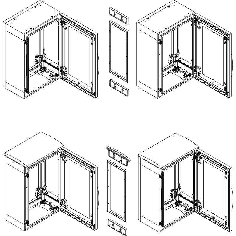 Horizontal coupling kit for PLA enclosure H500xD320 mm - 15 mm - IP55 coupling
