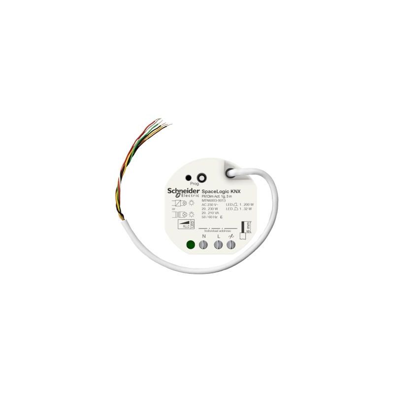 Dimming actuator, SpaceLogic KNX, Universal, flush mounted, 3 binary inputs, KNX Secure