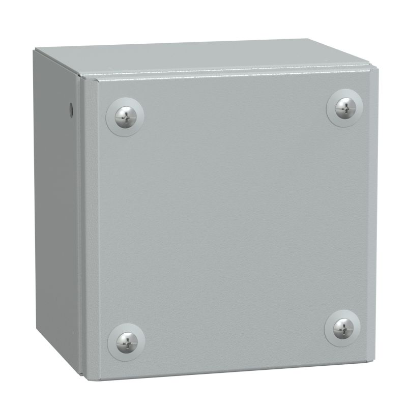 Metal industrial box plain door H150xW150xD120 IP66 IK10 RAL 7035