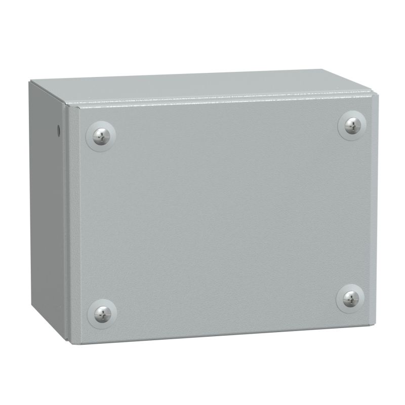 Metal industrial box plain door H150xW200xD120 IP66 IK10 RAL 7035