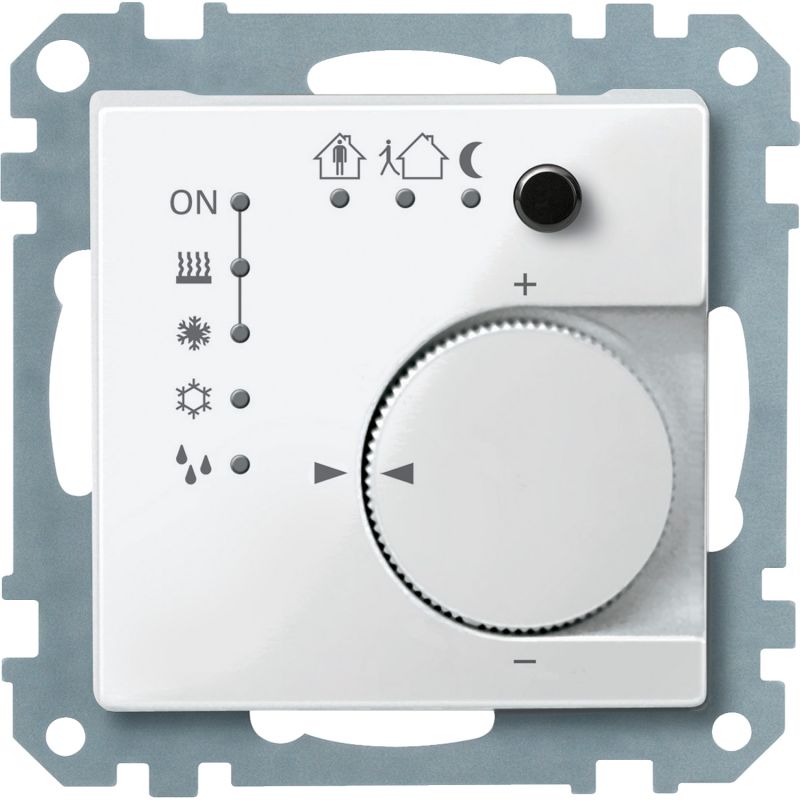 KNX RTR ctrl unit/PI w. 4-gng pbutton interface , polar white, glossy, System M