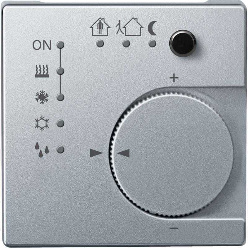 KNX RTR ctrl unit/PI with 4-gang push-button interface , aluminium, System M
