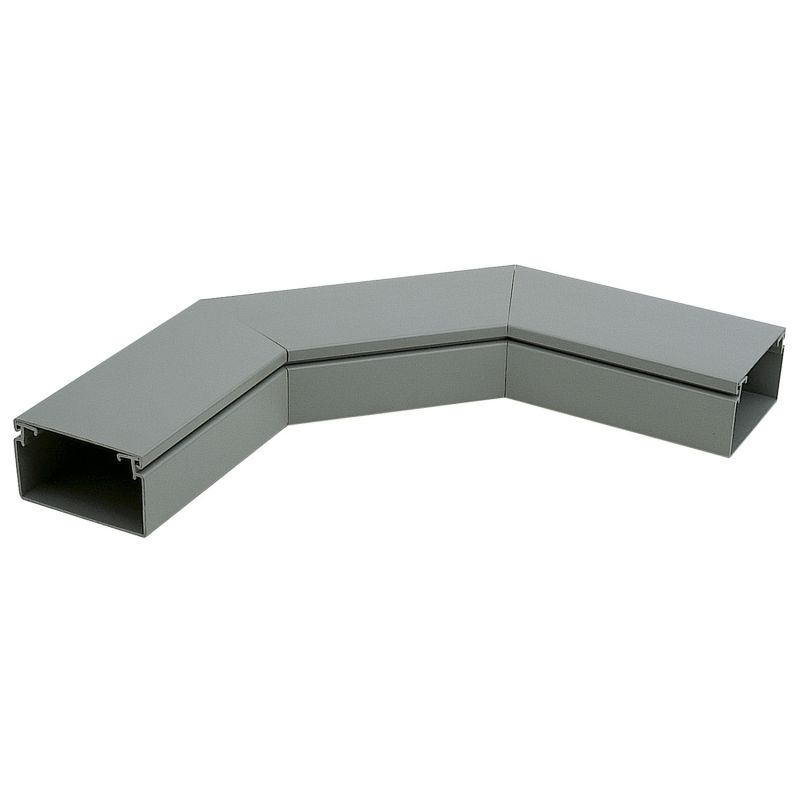 Polinorma - 90° bend with lid - horizontal - 100x500 mm - grey