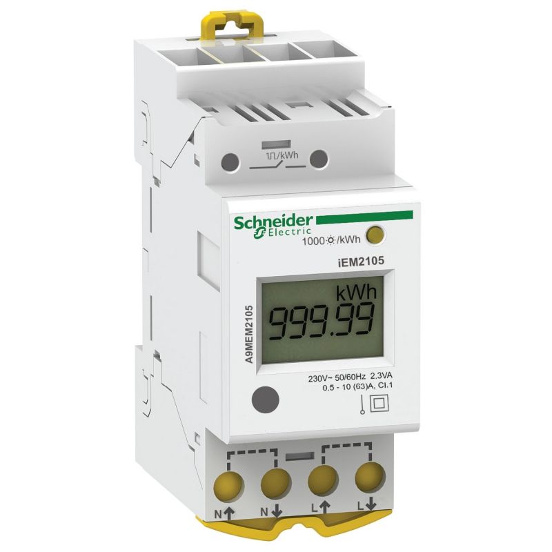 modular single phase power meter iEM2105 - 230V - 63A with pulse