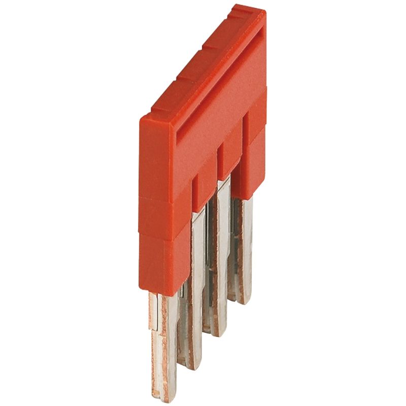 PLUG-IN BRIDGE, 4POINTS FOR 2,5MM² TERMINAL BLOCKS, RED