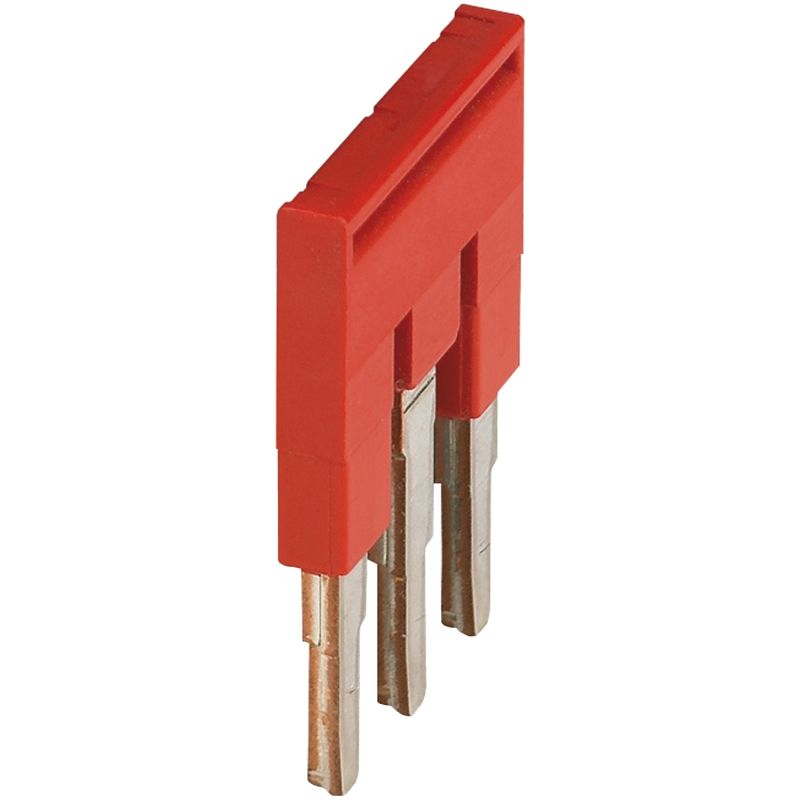 PLUG-IN BRIDGE, 3POINTS FOR 4MM² TERMINAL BLOCKS, RED