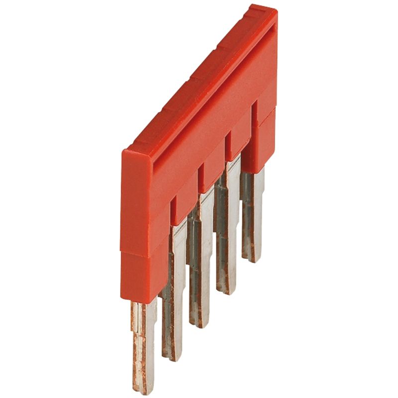 PLUG-IN BRIDGE, 5POINTS FOR 4MM² TERMINAL BLOCKS, RED