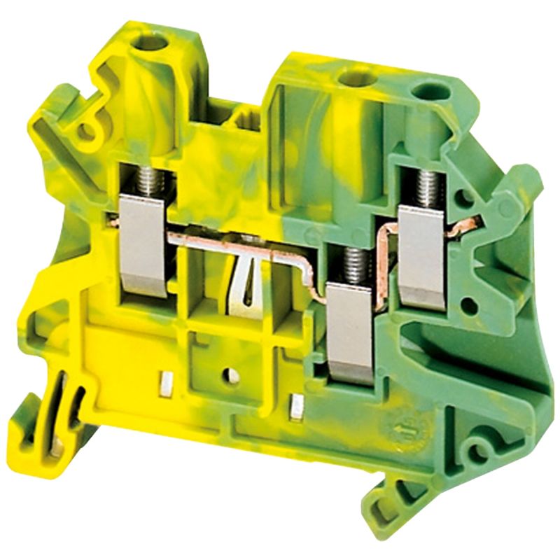 SCREW TERMINAL, PROTECTIVE EARTH, 3 POINTS, 4MM², GREEN-YELLOW