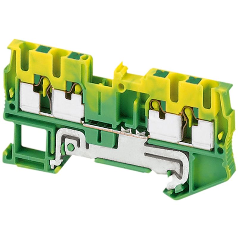 PUSH-IN TERMINAL, PROTECTIVE EARTH, 4 POINTS, 2,5MM², GREEN-YELLOW