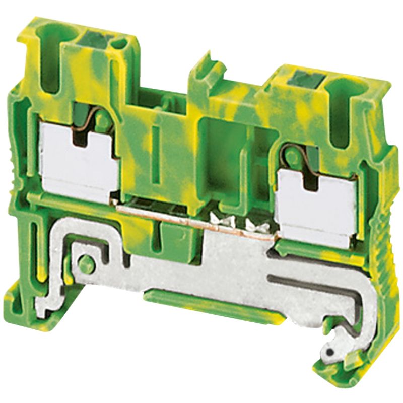 PUSH-IN TERMINAL, PROTECTIVE EARTH, 2 POINTS, 2,5MM², GREEN-YELLOW