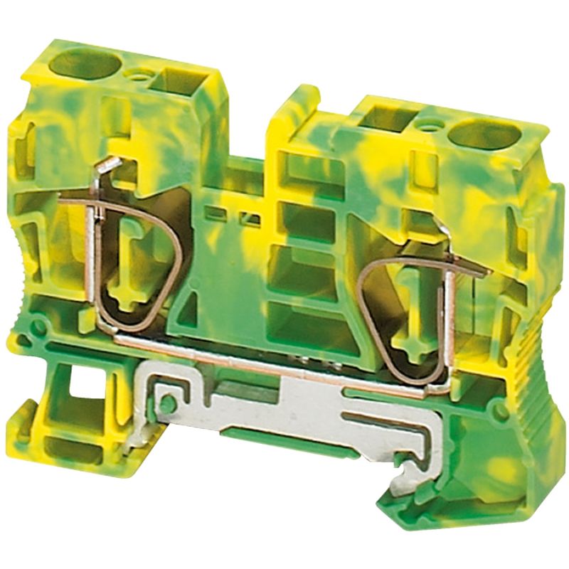 SPRING TERMINAL, PROTECTIVE EARTH, 2 POINTS, 10MM², GREEN-YELLOW