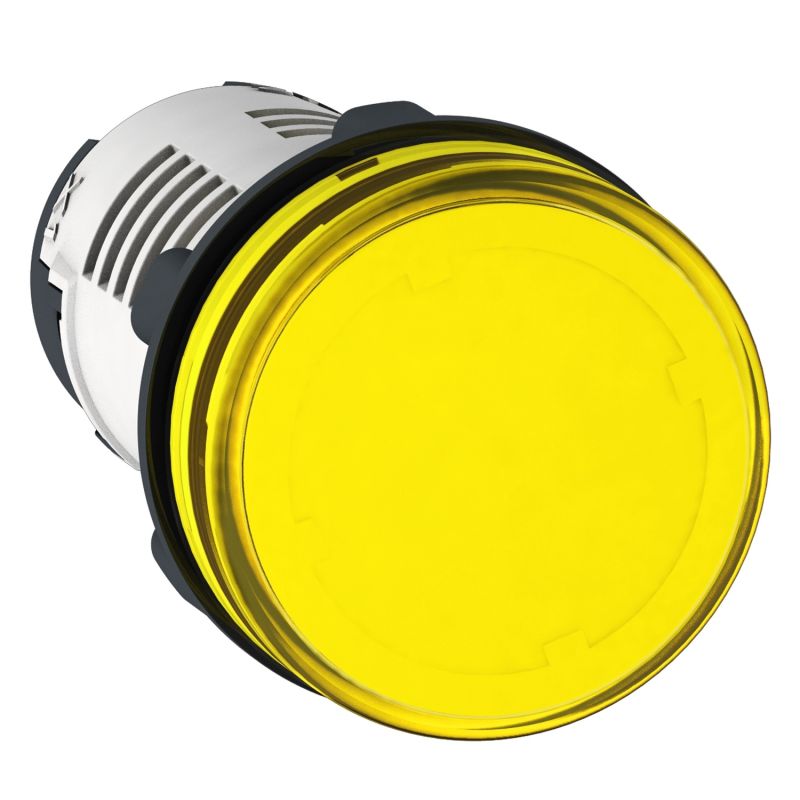 Monolithic pilot light, plastic, yellow, Ø22, integral LED, 230…240 V AC