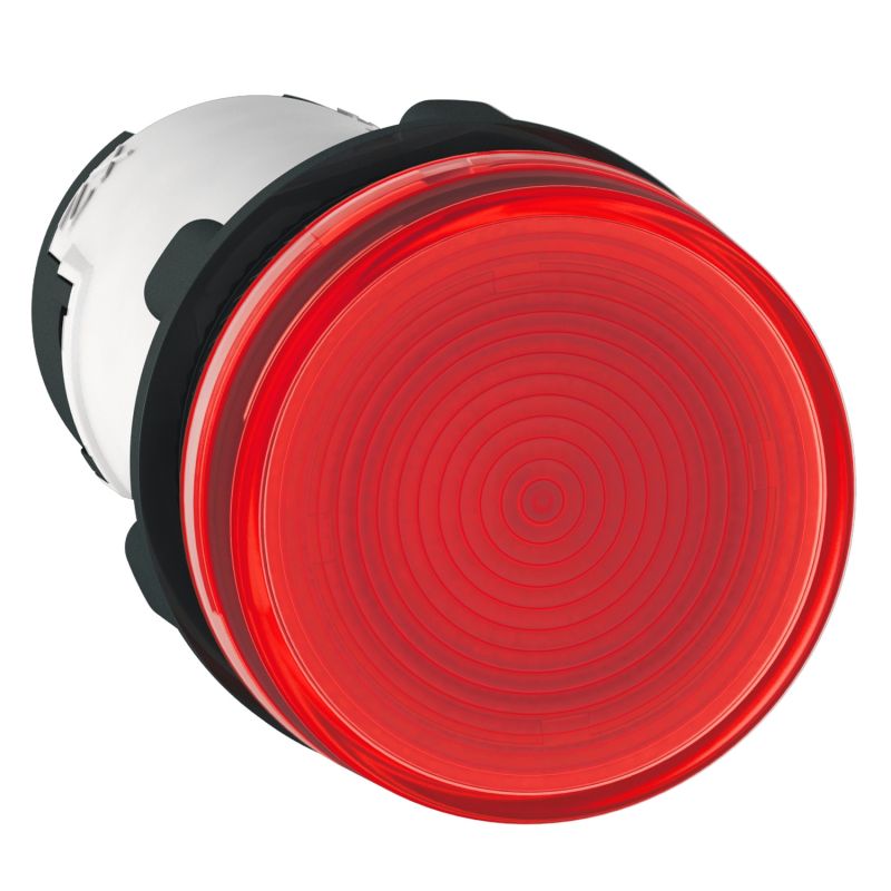 Monolithic pilot light, plastic, red, Ø22, plain lens for BA9s bulb, = 250 V