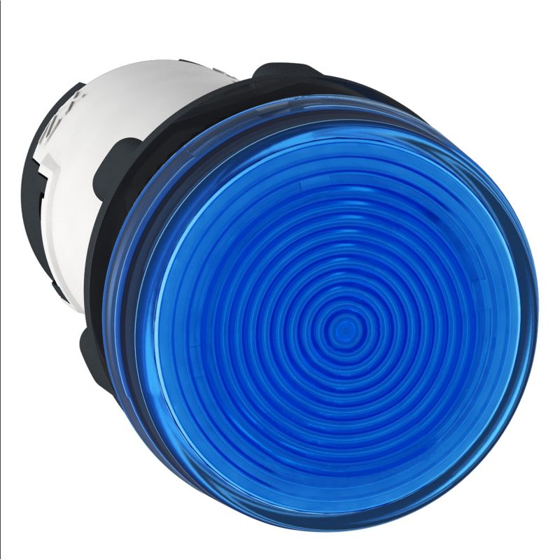 Monolithic pilot light, plastic, blue, Ø22, plain lens for BA9s bulb, = 250 V