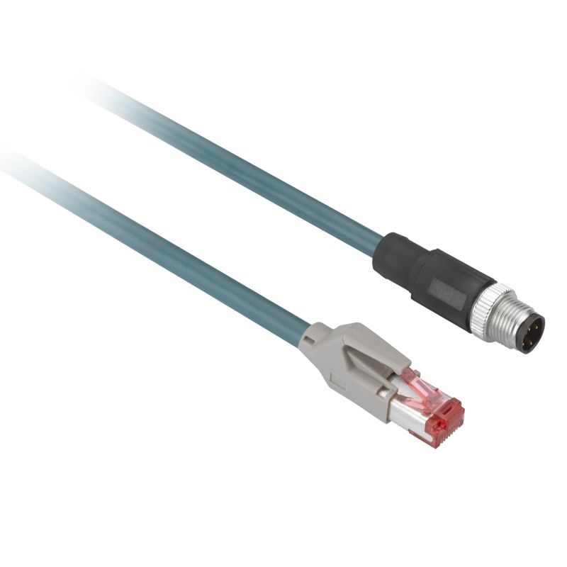 OsiSense XG cable M12 D coded to RJ45 - Ethernet - 3m
