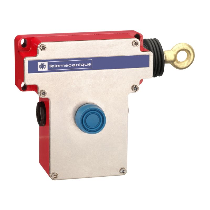 Latching emergency stop rope pull switch, Telemecanique rope pull switches XY2C, cable XY2CE, 300 V AC, 10 A
