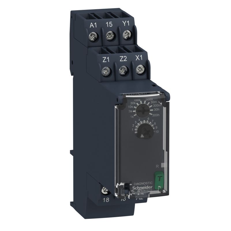 Modular timing relay, 8 A, 0.05 s…300 h, 1 CO, off delay , 24...240 V AC/DC