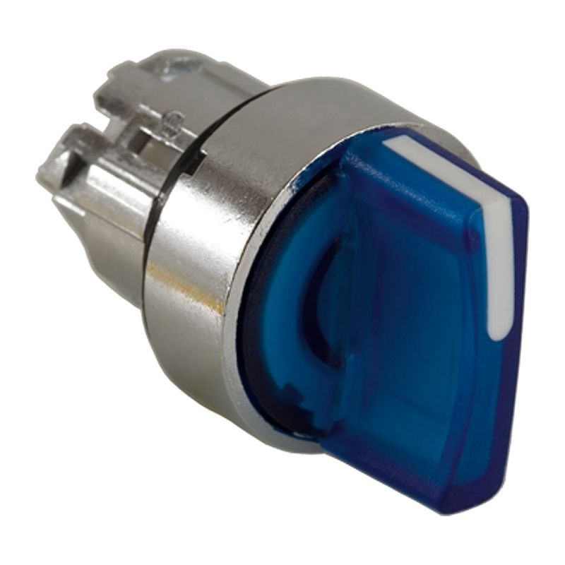 cabeça de interruptor selector iluminada - 3 posições - Ø 22 - azul