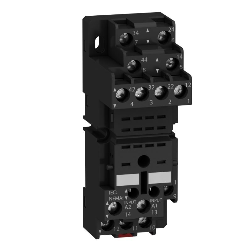 Socket, mixed contact, relay type RXM2 RXM4, screw clamp terminals, 250 V AC