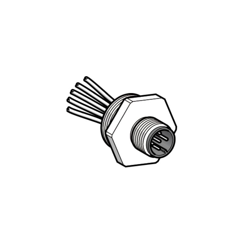 Adaptor, metal - furo roscado .5 - paramacho connector, m12, 5-cabo
