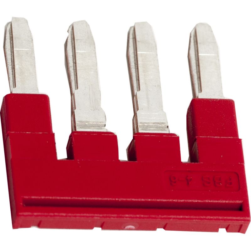 PLUG-IN BRIDGE, 4POINTS FOR 4MM² TERMINAL BLOCKS, RED