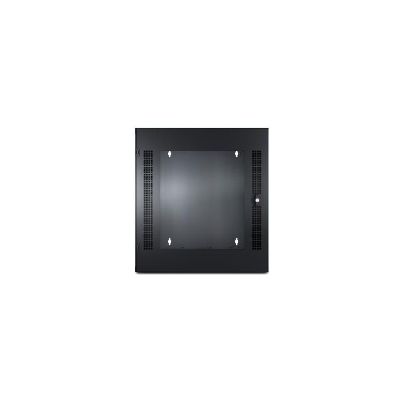 NetShelter WX 13U c/Orifício Roscado, Porta Dianteira Vidrada em Guia de Montagem Vertical, em Preto