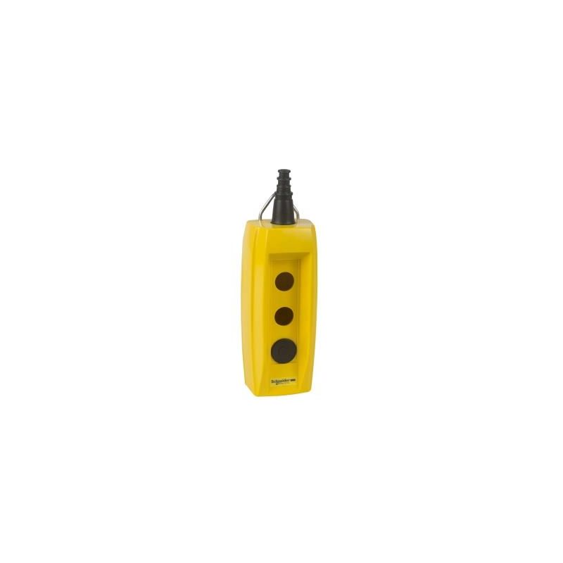 Harmony XAC, Empty pendant control station, plastic, yellow, 2 cut-outs, for cable Ø 7…13 mm