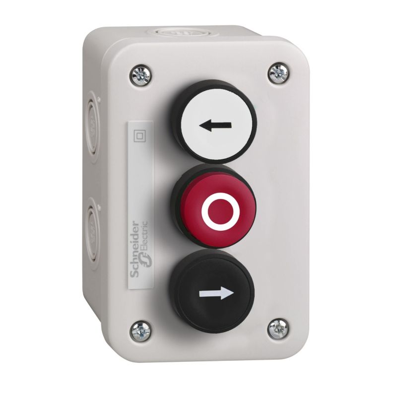 control station - white 1C/O + red projecting 1C/O + black 1C/O pushbutton