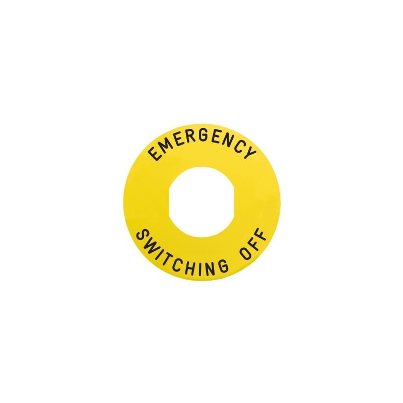 60mm circular label 'interruptor de emergência