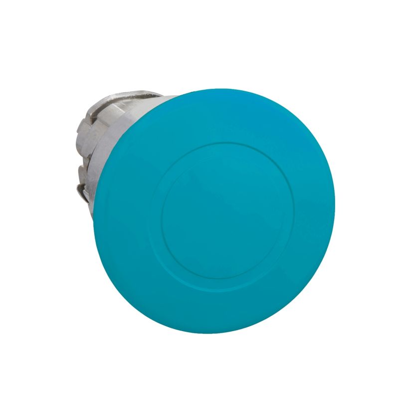 Head for non illuminated push button, Harmony XB4, blue mushroom Ø 40 mm pushbutton Ø22 mm latching turn to release