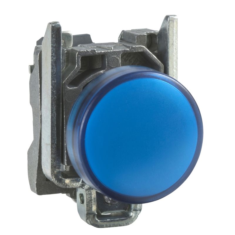 blue complete pilot light Ø22 plain lens with integral LED 400V