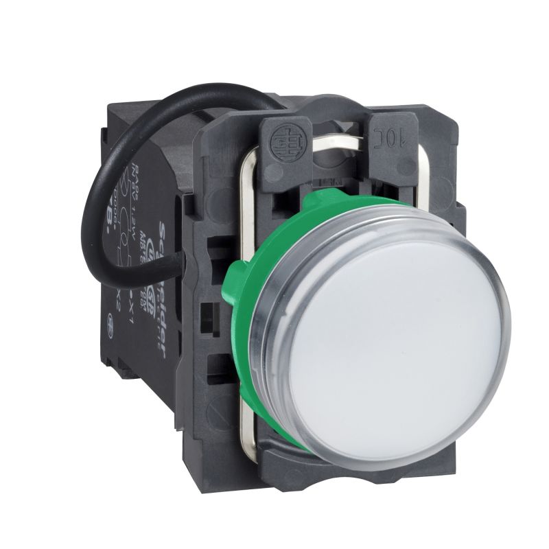 Pilot light, plastic, white, Ø22, plain lens with integral LED, 400 V AC