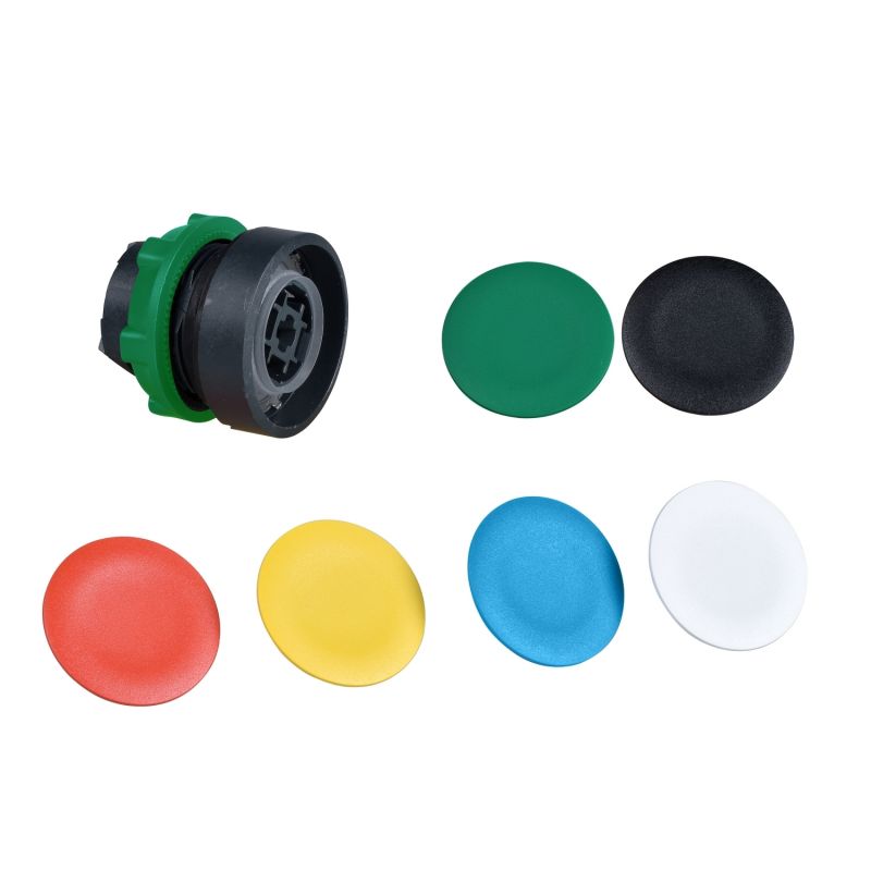 cabeça botão 6 cápsulas cores difrentes à face para aro de fixação plástico