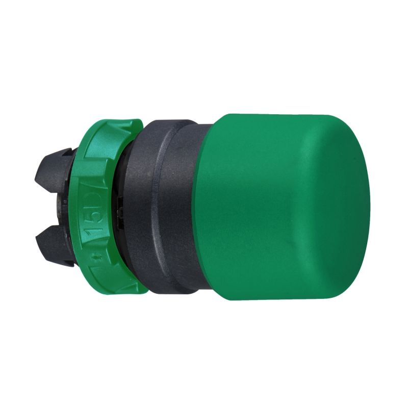 cabeça de botão pressão Ø 22 - verde - cogumelo de Ø 30 mm