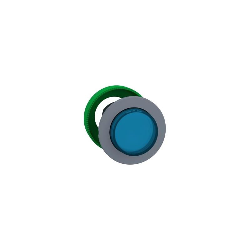 Cabeça azul  botão flush   luminosous saliente botão