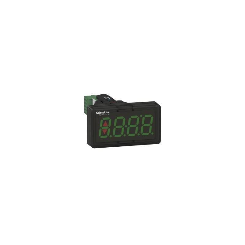 Medidor de painel digital, plástico, preto, Ø22, display LED verde de 4 dígitos, entrada 4...20 mA