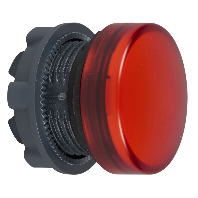 cabeça sinalizadora - Ø 22 - redonda - lente simples vermelha