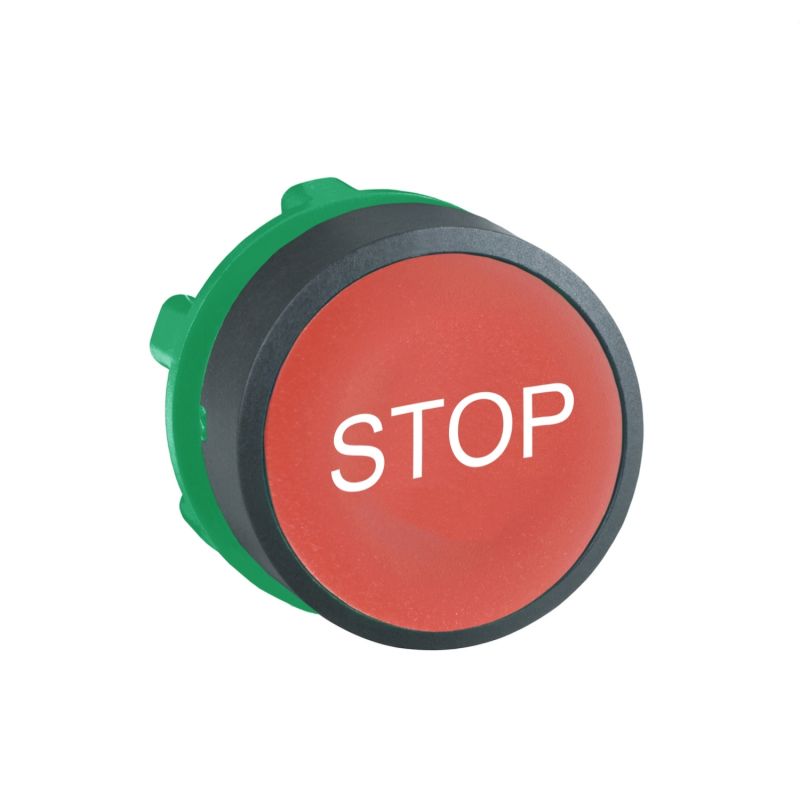 cabeça botão cápsula vermelha à face para aro de fixação plástico 'STOP'