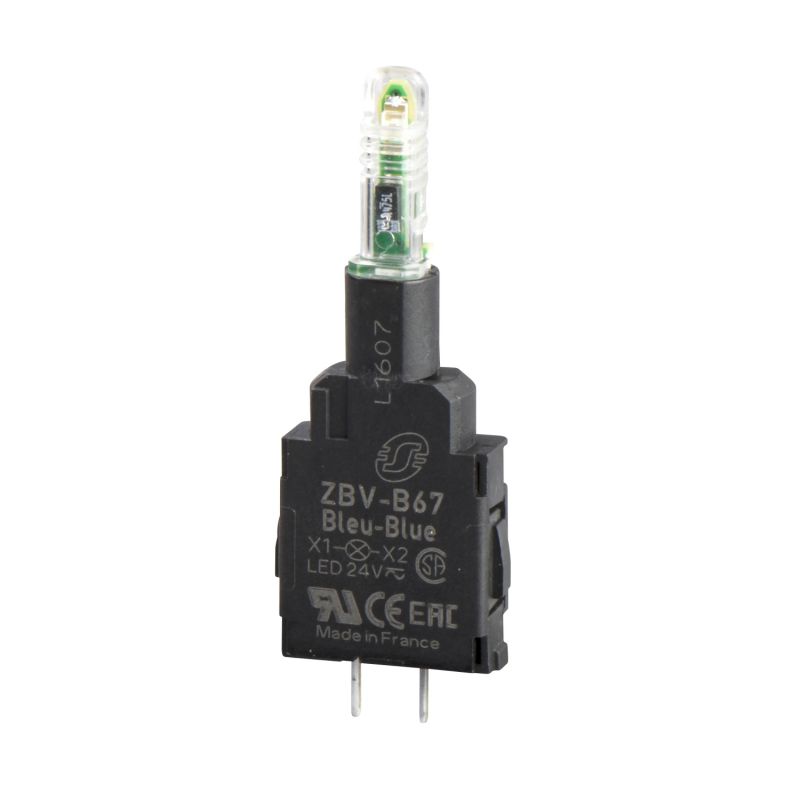 green light block for head Ø22 integral LED 24V pins