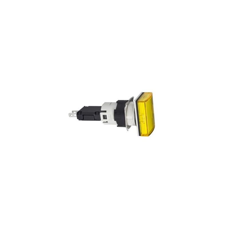 Complete pilot light, Harmony XB6, rectangular yellow Ø 16 with integral LED 12...24 V