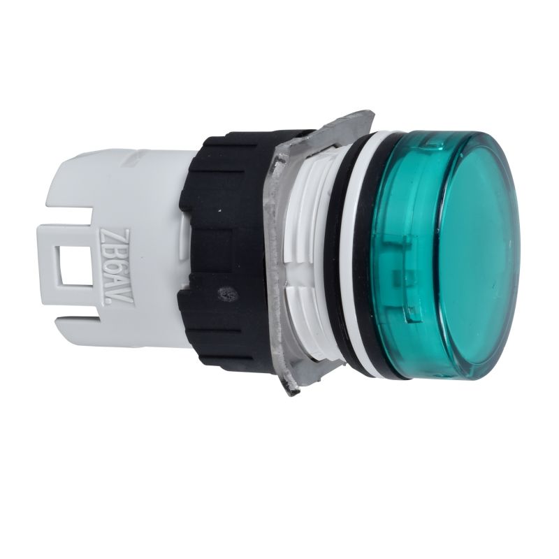 cabeça de luz piloto - Ø 16 - redonda - lente simples verde