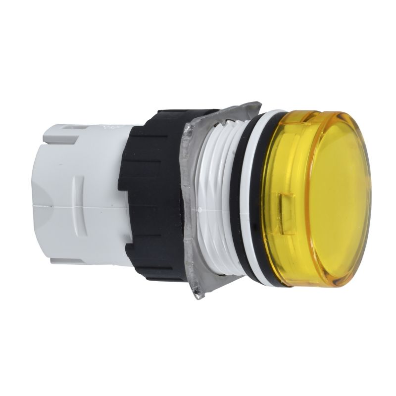 cabeça de luz piloto - Ø 16 - redonda - lente simples amarela