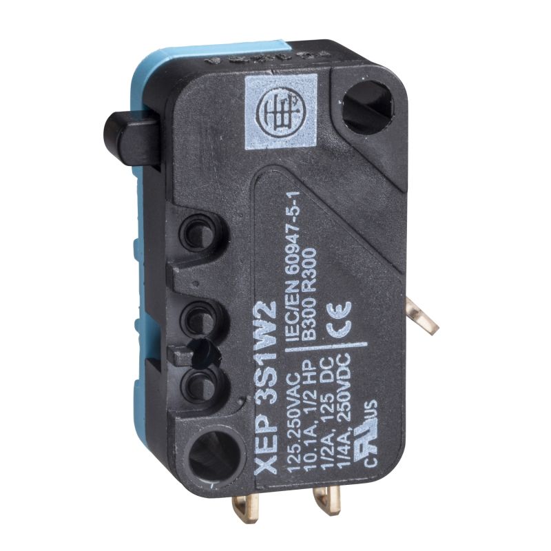 Microswitch, Limit switches XC Standard, miniature limit switch, flat plunger, 6.35 mm cable clip tags