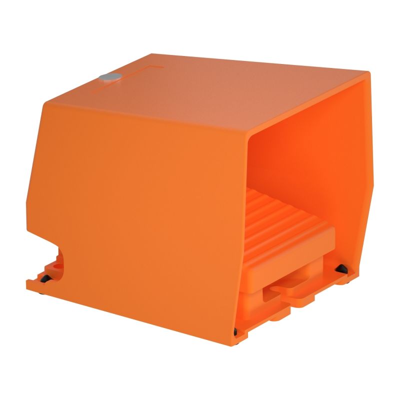 interruptor de pedal único XPE-R – com tampa – metálico – laranja - 1NC+1NO