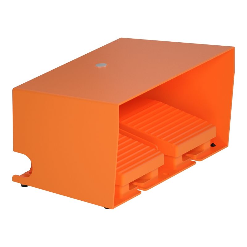 interruptor de pedal duplo XPE-R - com tampa - metálico - laranja - 2NC+2NO