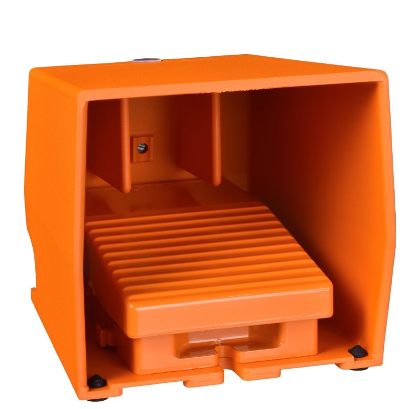 interruptor de pedal único XPE-R – com tampa – metálico – laranja - 2NC+2NO