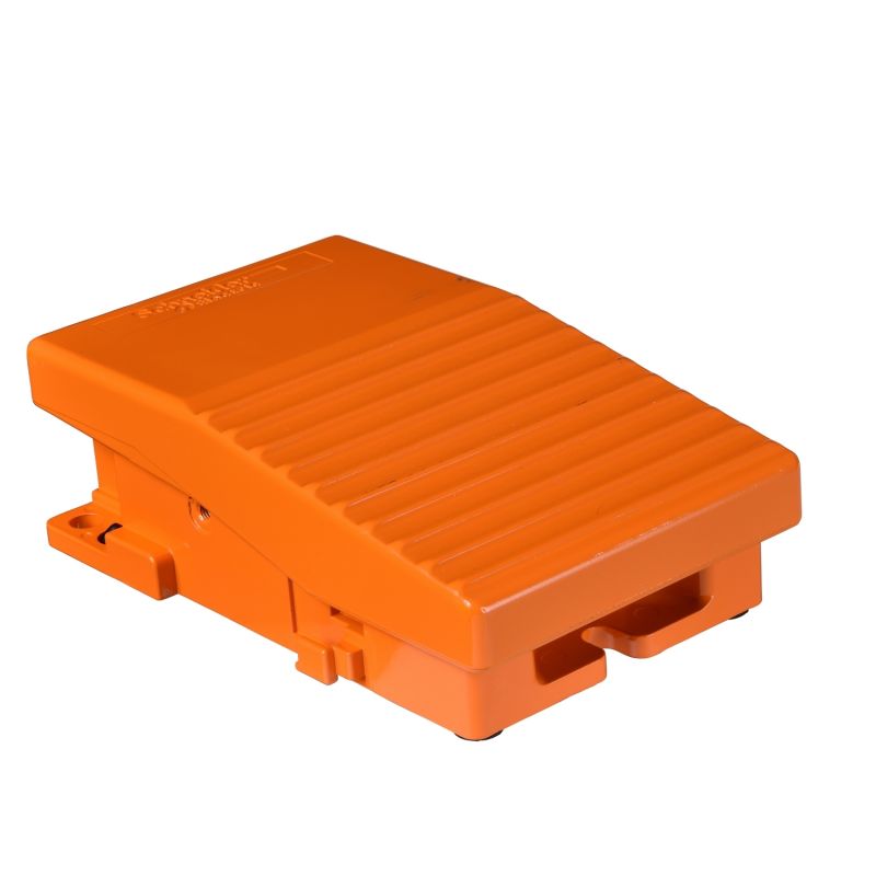 interruptor de pedal único XPE-R – sem tampa – metálico – laranja - 1NC+1NO