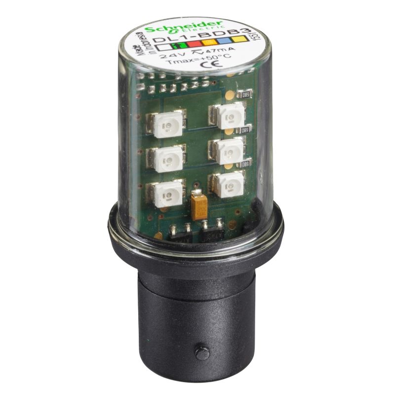 lâmpada LED verde para sinalização - BA 15d - 24 V