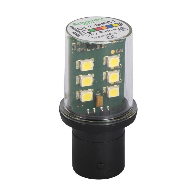 lâmpada LED intermitente branco para sinalização - BA 15d - 24 V